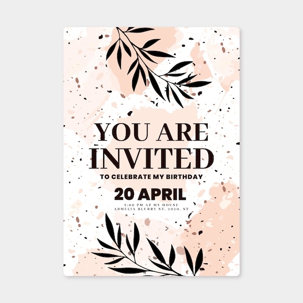 elegant birthday invitation template