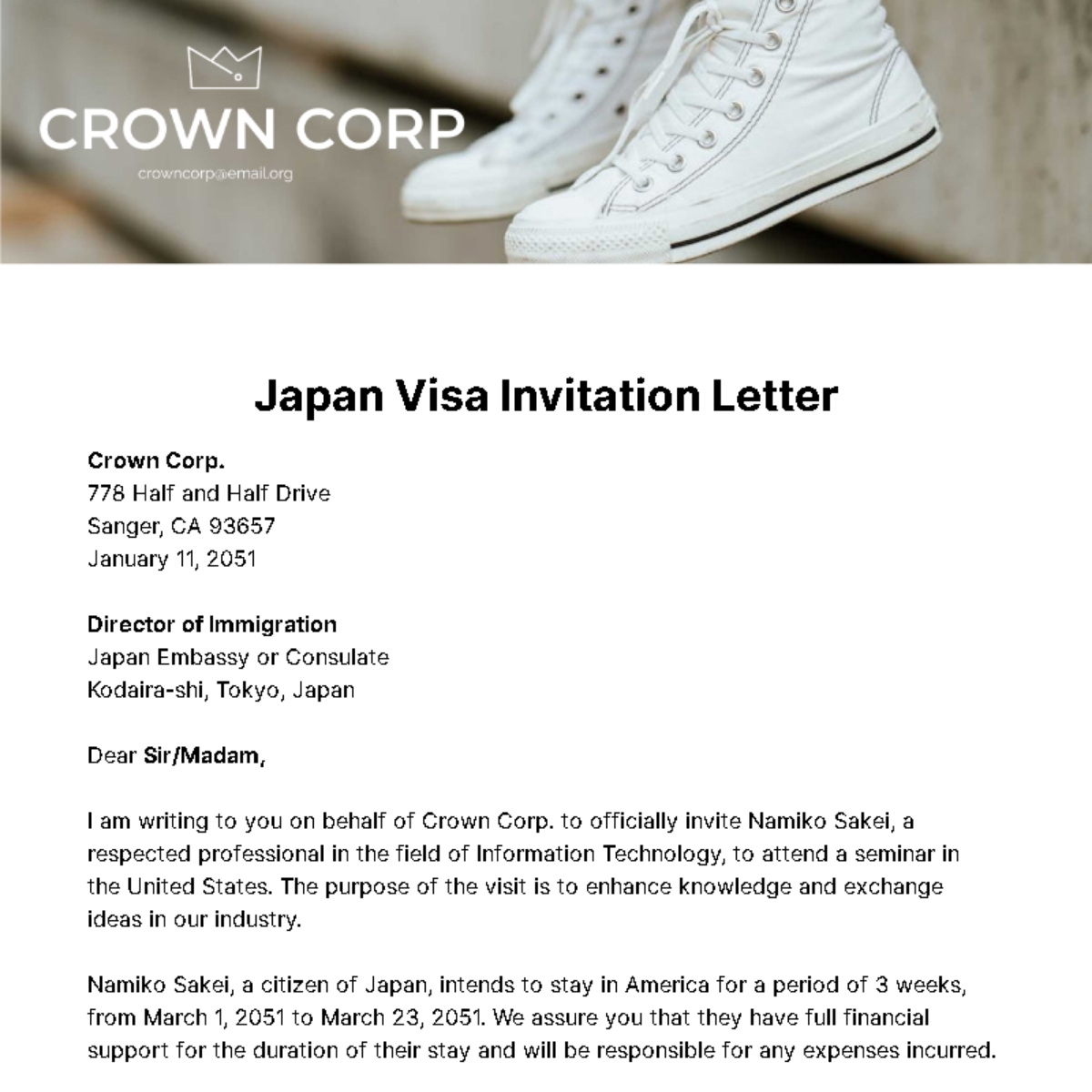 chinese visa invitation letter template
