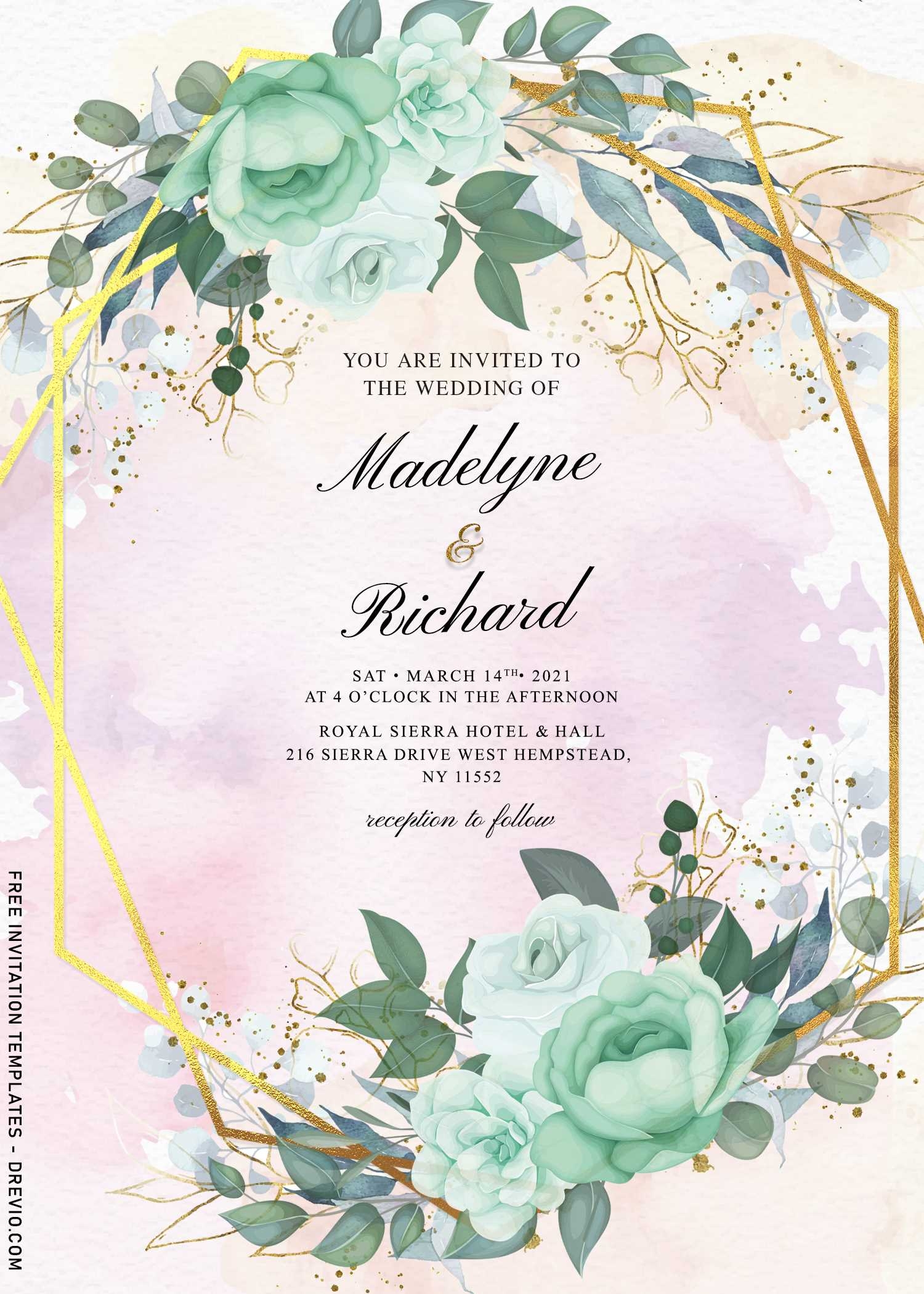 Free Wedding Invitation Downloads Templates Free Sample Example 