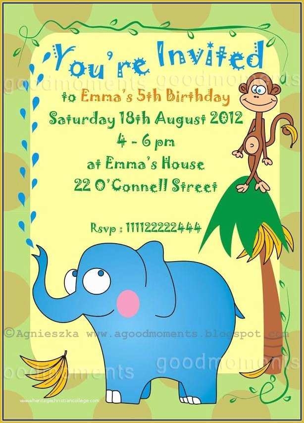 Free White Elephant Party Invitation Template Of Free Elephant Birthday 