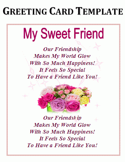 Friendship Card Template Free Printable Printable Templates