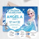 FROZEN Elsa 004 Birthday Template Invitation Customize Design