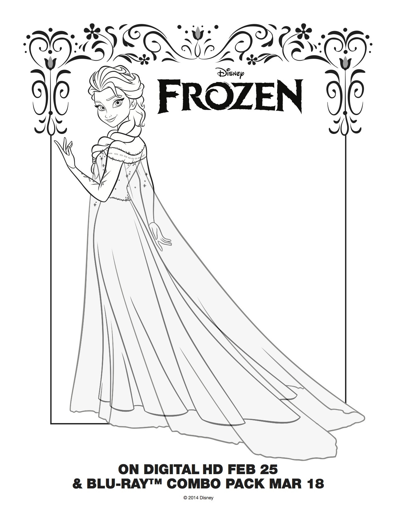 Frozen Elsa Coloring Page