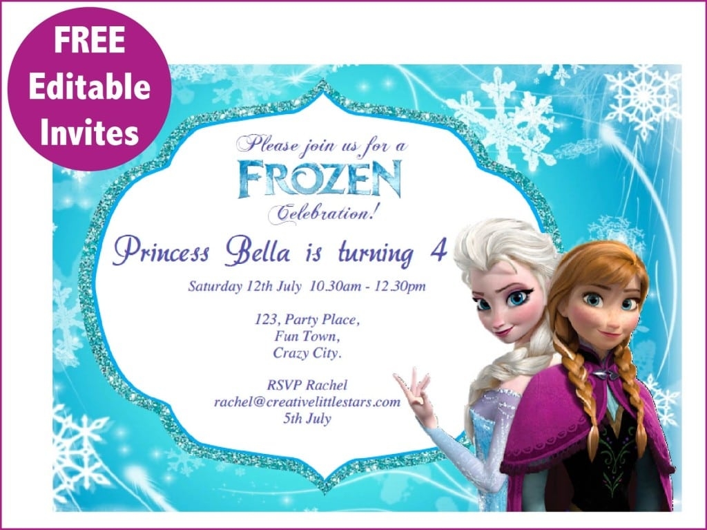 Frozen Free Editable Birthday Invitation Invitationorb