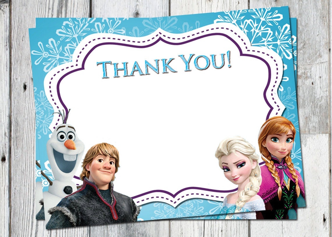 printable frozen thank you cards