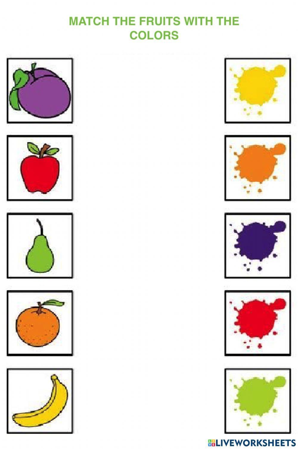 Fruit And Color Matching Worksheet Live Worksheets Worksheets Library