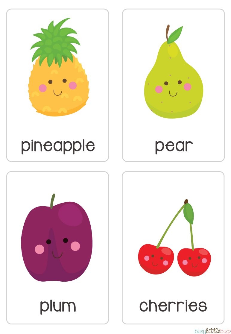 printable fruit and vegetable cards
