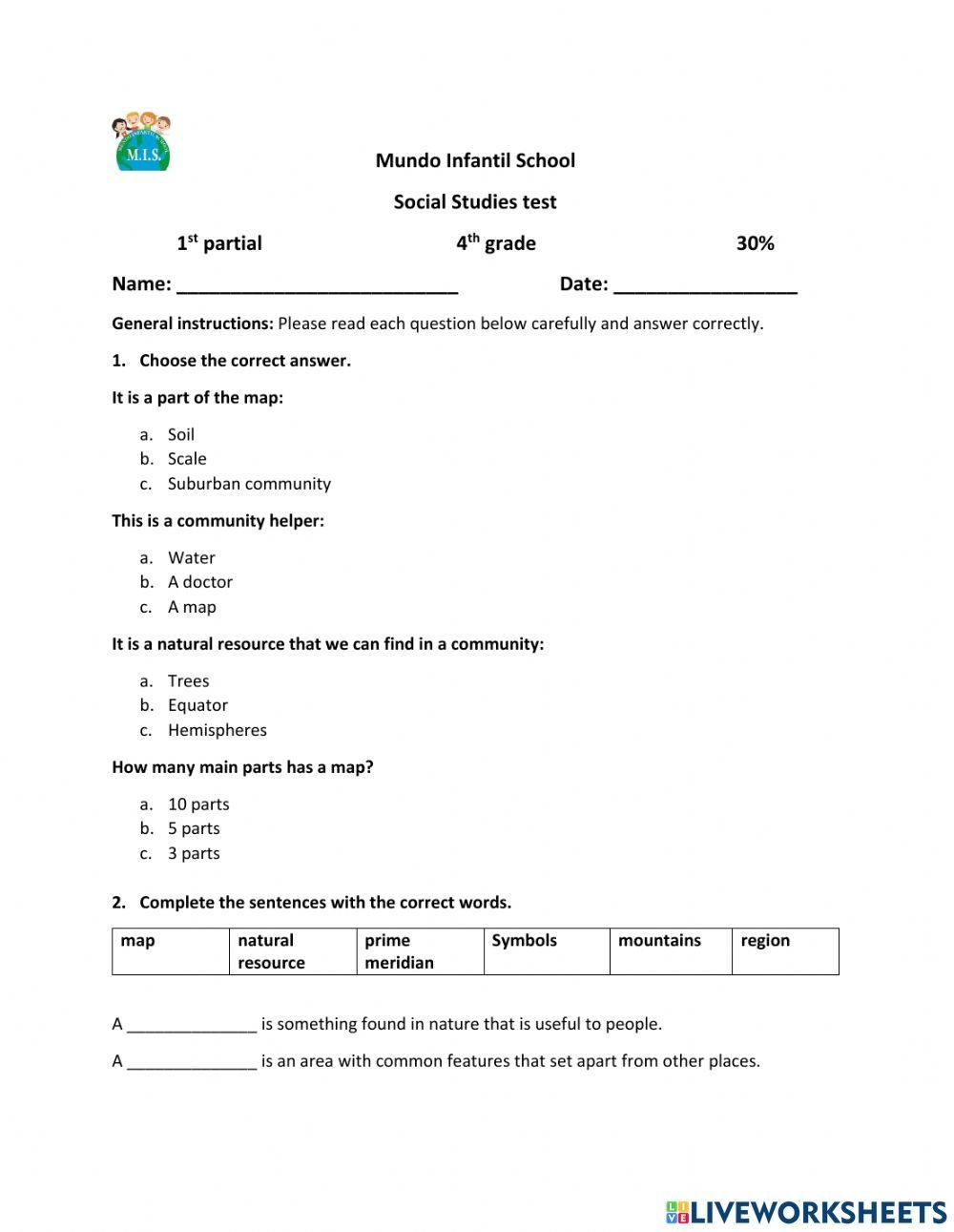 Fun And Engaging Social Studies Worksheets For 4th Graders