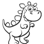 Funny Dino Printable Coloring Page For Kids Maleb ger Malesider Til
