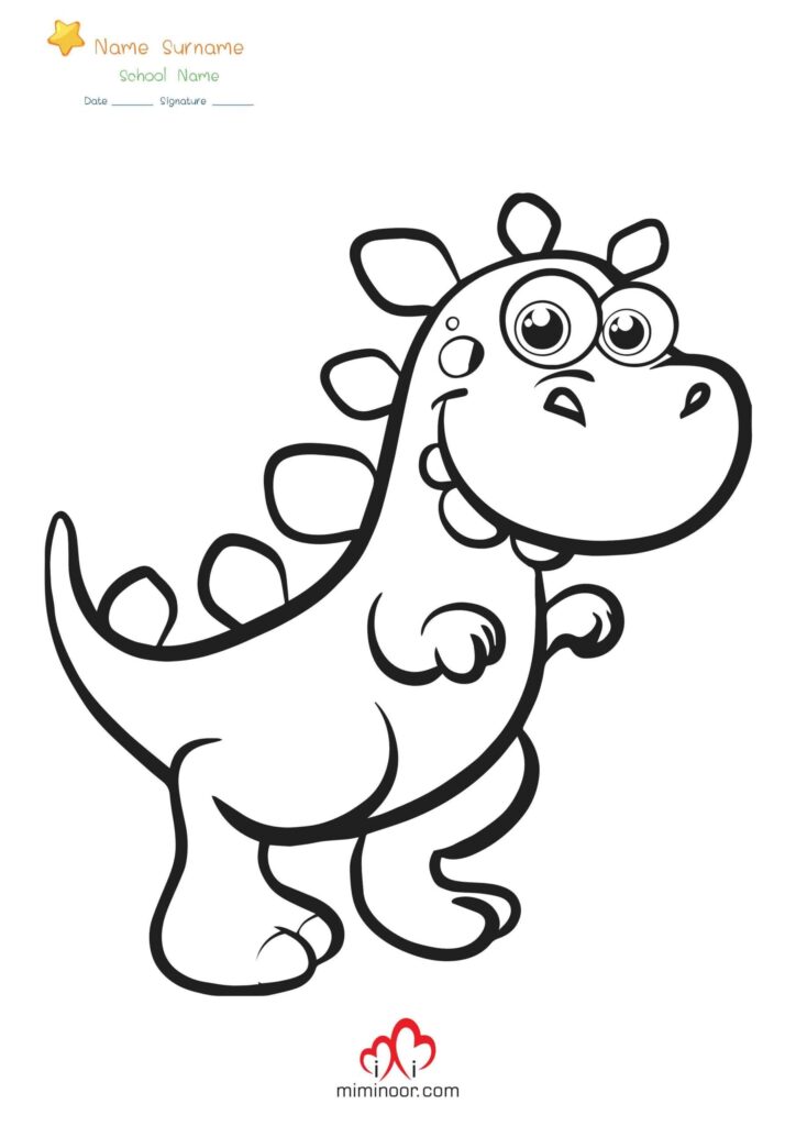 Funny Dino Printable Coloring Page For Kids Maleb ger Malesider Til