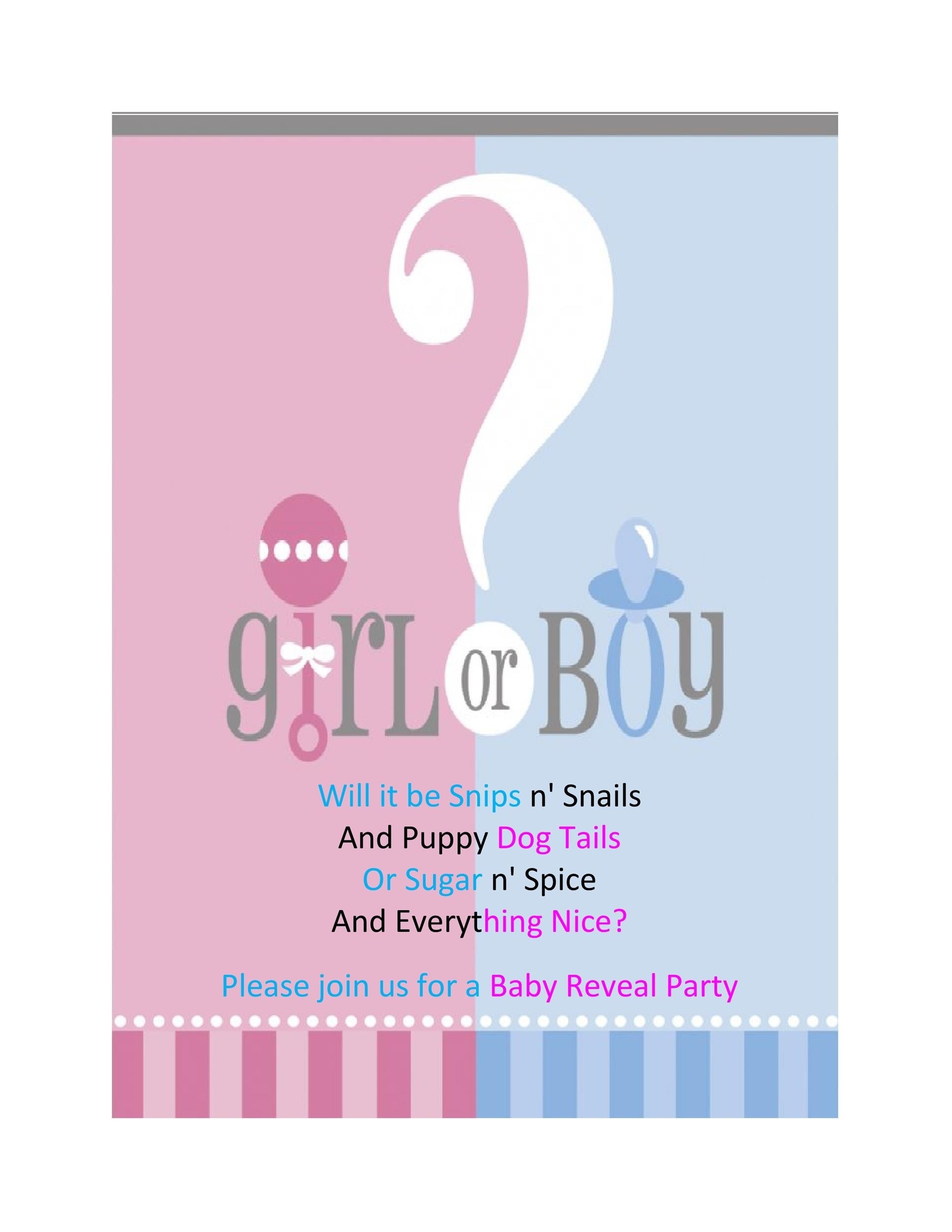 editable gender reveal invitation template