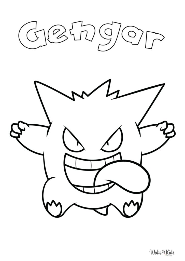 Gengar Coloring Pages Free Printable PDFs WakeTheKids