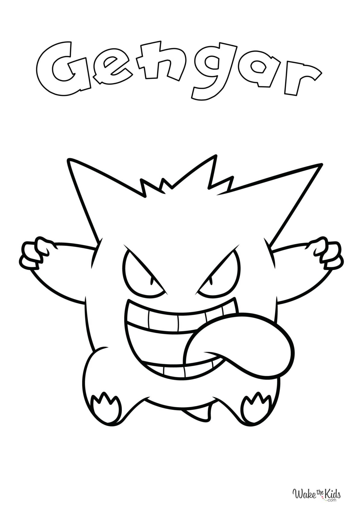 Gengar Coloring Pages Free Printable PDFs WakeTheKids