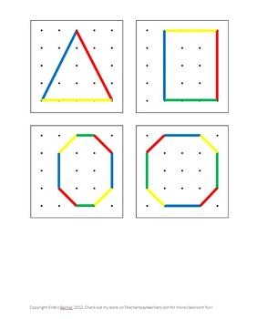 Geoboard Cards Printable