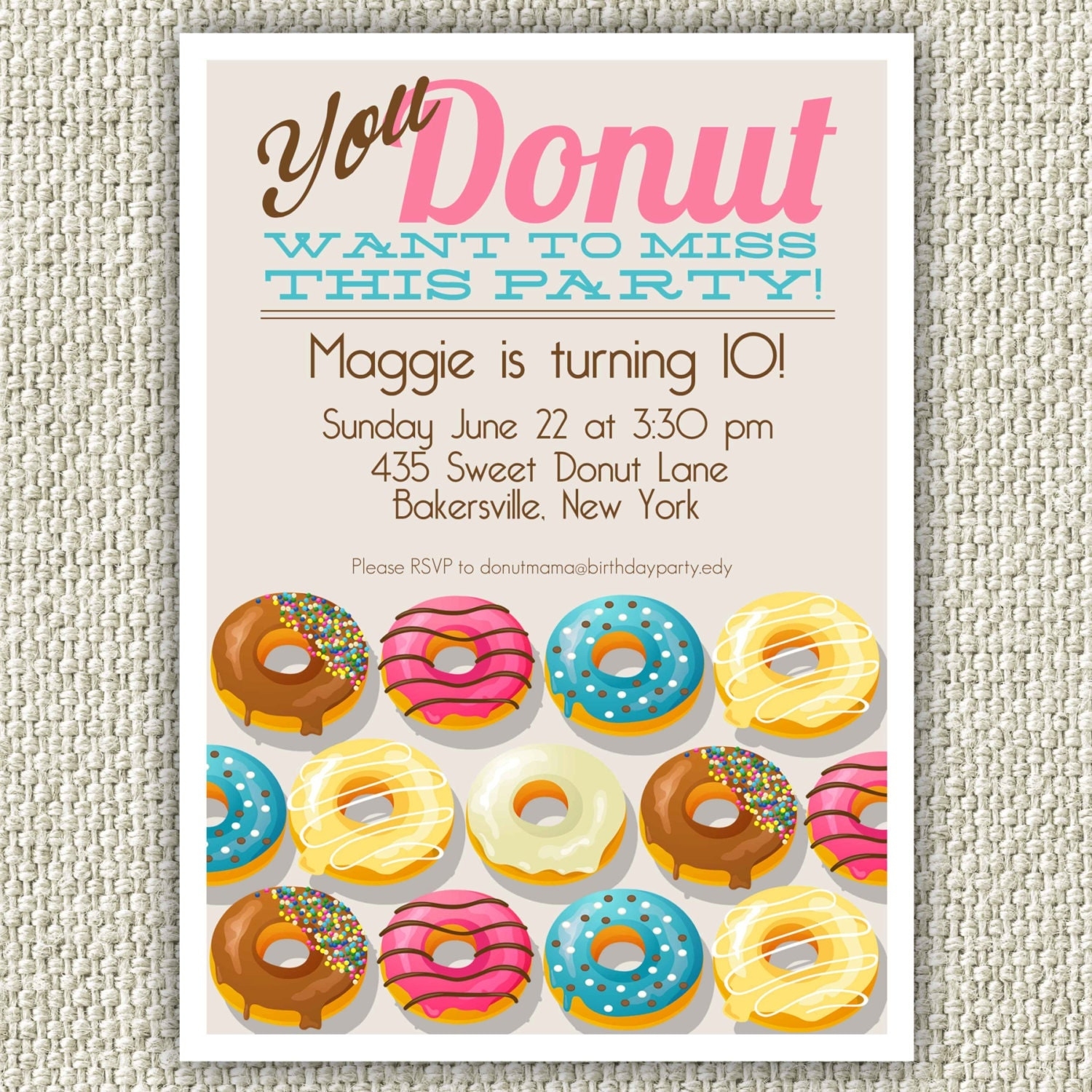 donut birthday invitation template free
