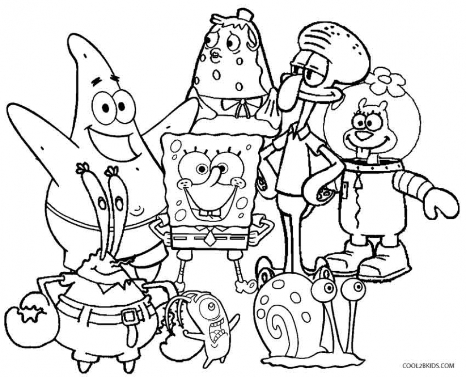 spongebob squarepants coloring pages free printable