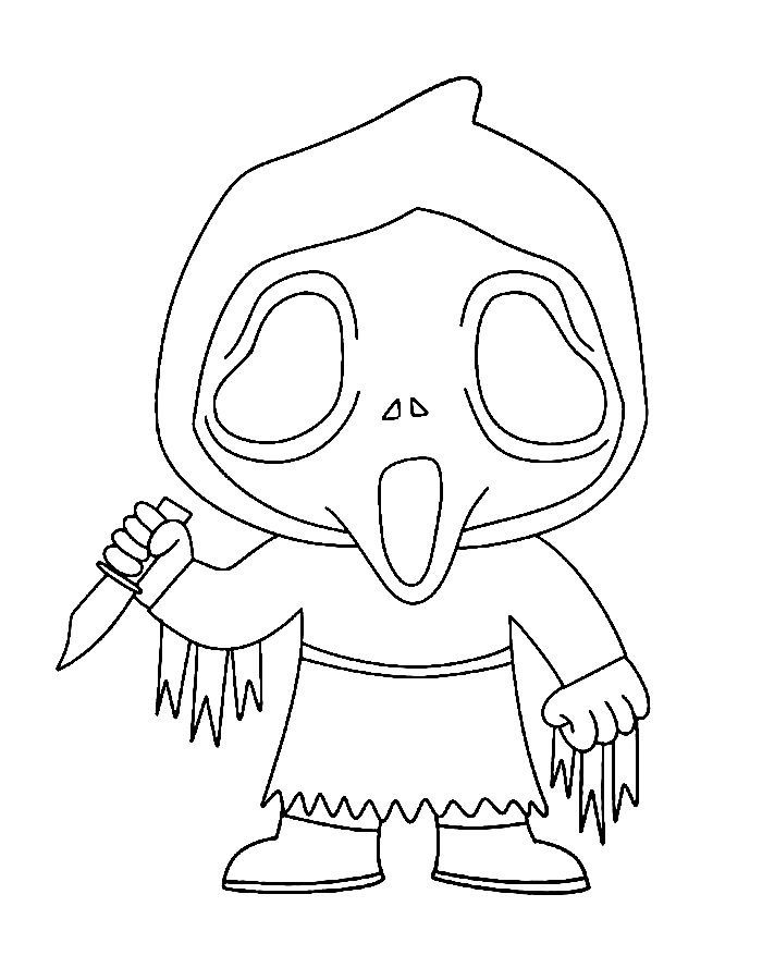 Ghostface Coloring Pages Ghost Face Drawing Easy Ghostface Hello