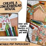 Gingerbread House Craft Printable Christmas Paper Craft Printable PDF