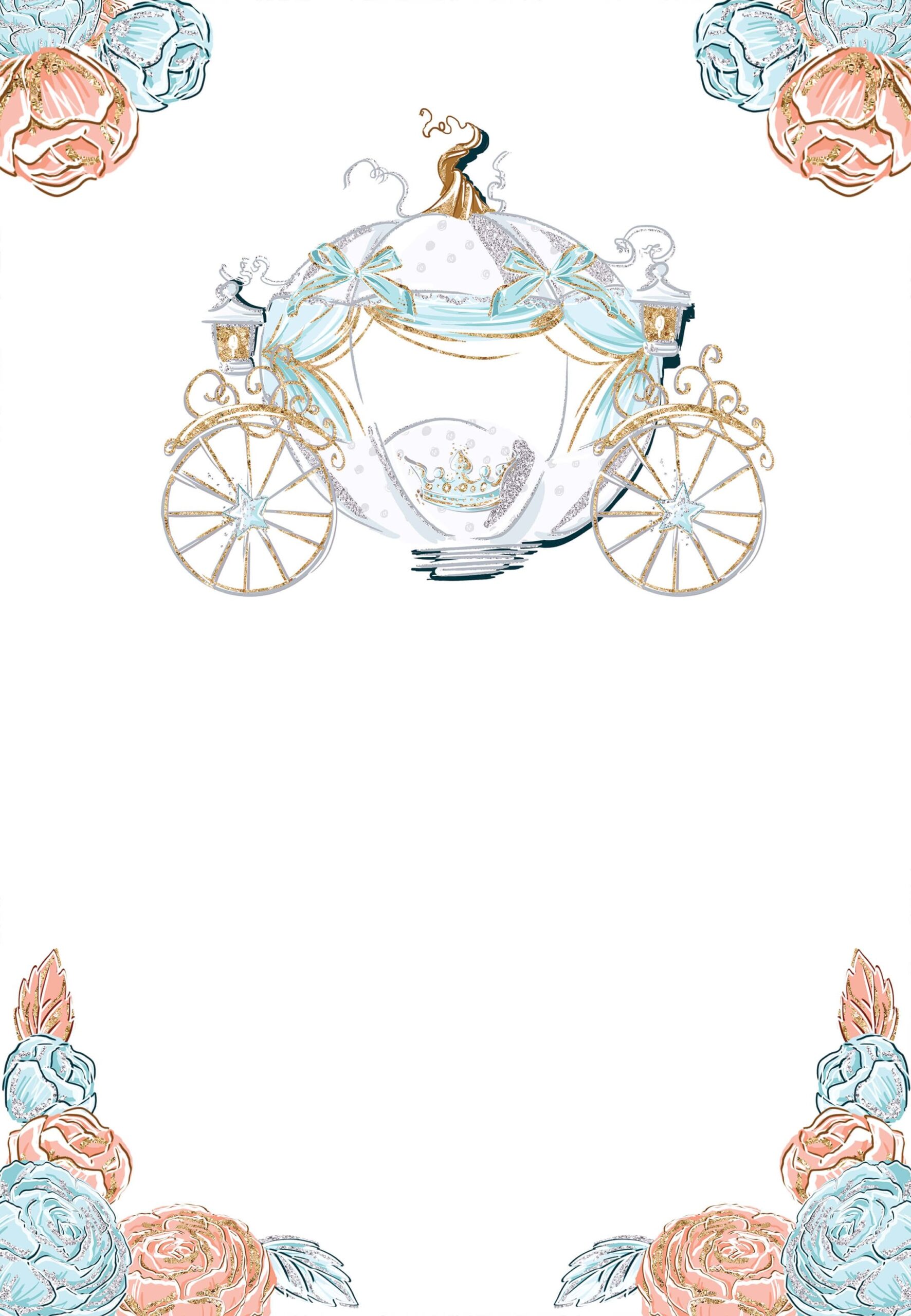 cinderella birthday invitation card template