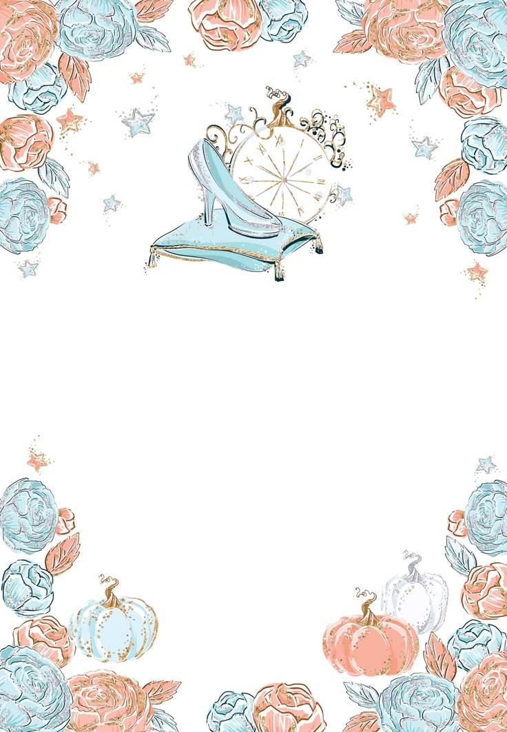 Glitter Cinderella Birthday Invitation Template Greetings Island 