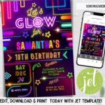 Glow Party Invitation Free Templates Dev onallcylinders