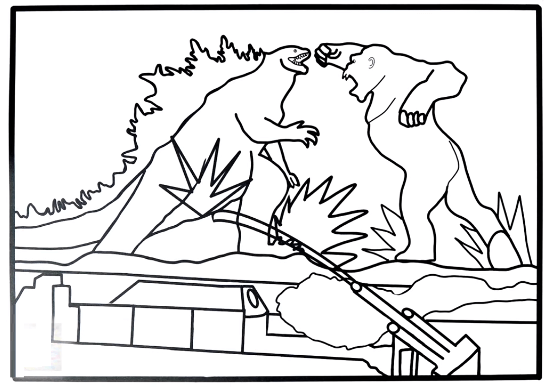 Godzilla Vs Kong Coloring Pages Coloring Home