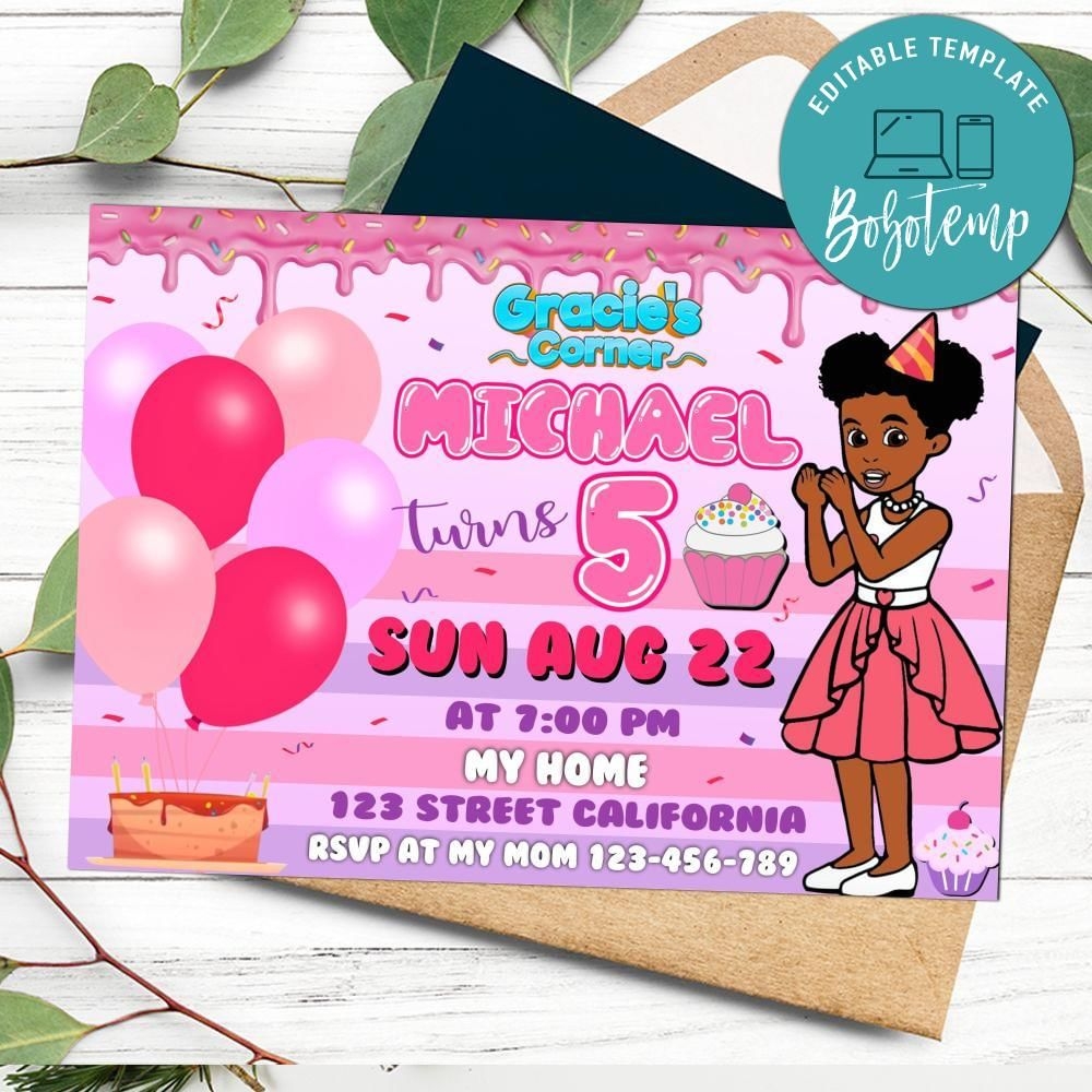 Gracie 39 s Corner Invitation Template Free