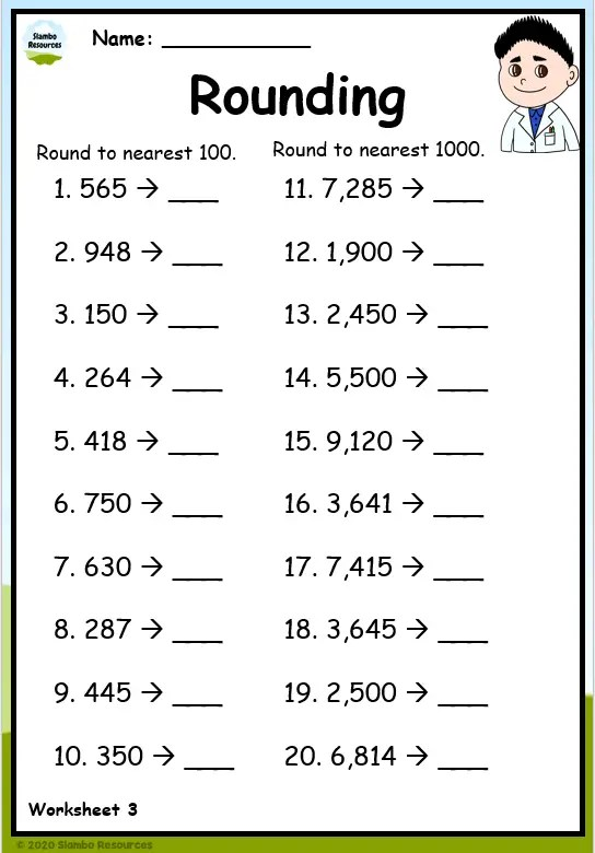 4th grade rounding worksheets