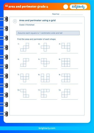 4th grade area and perimeter worksheets