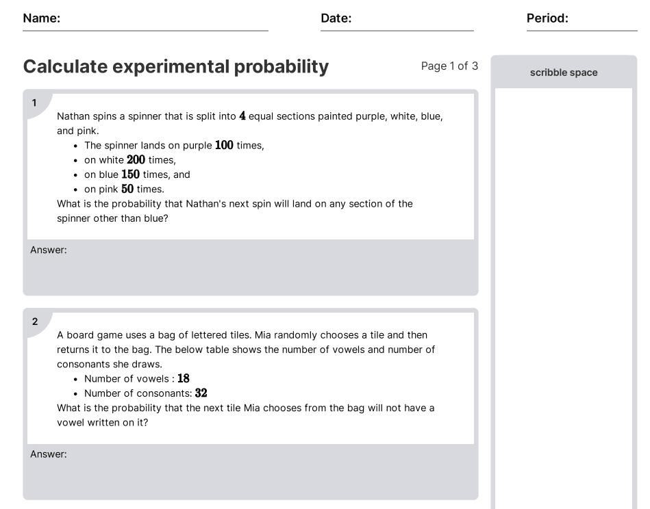 Grade 7 Common Core Math Worksheets Statistics And Probability 7 SP 6