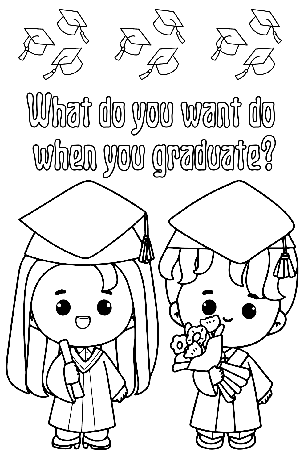 Graduation Coloring Page