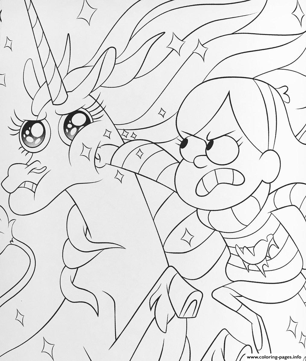 Gravity Falls Mabel Color Unicorn Coloring Page Printable