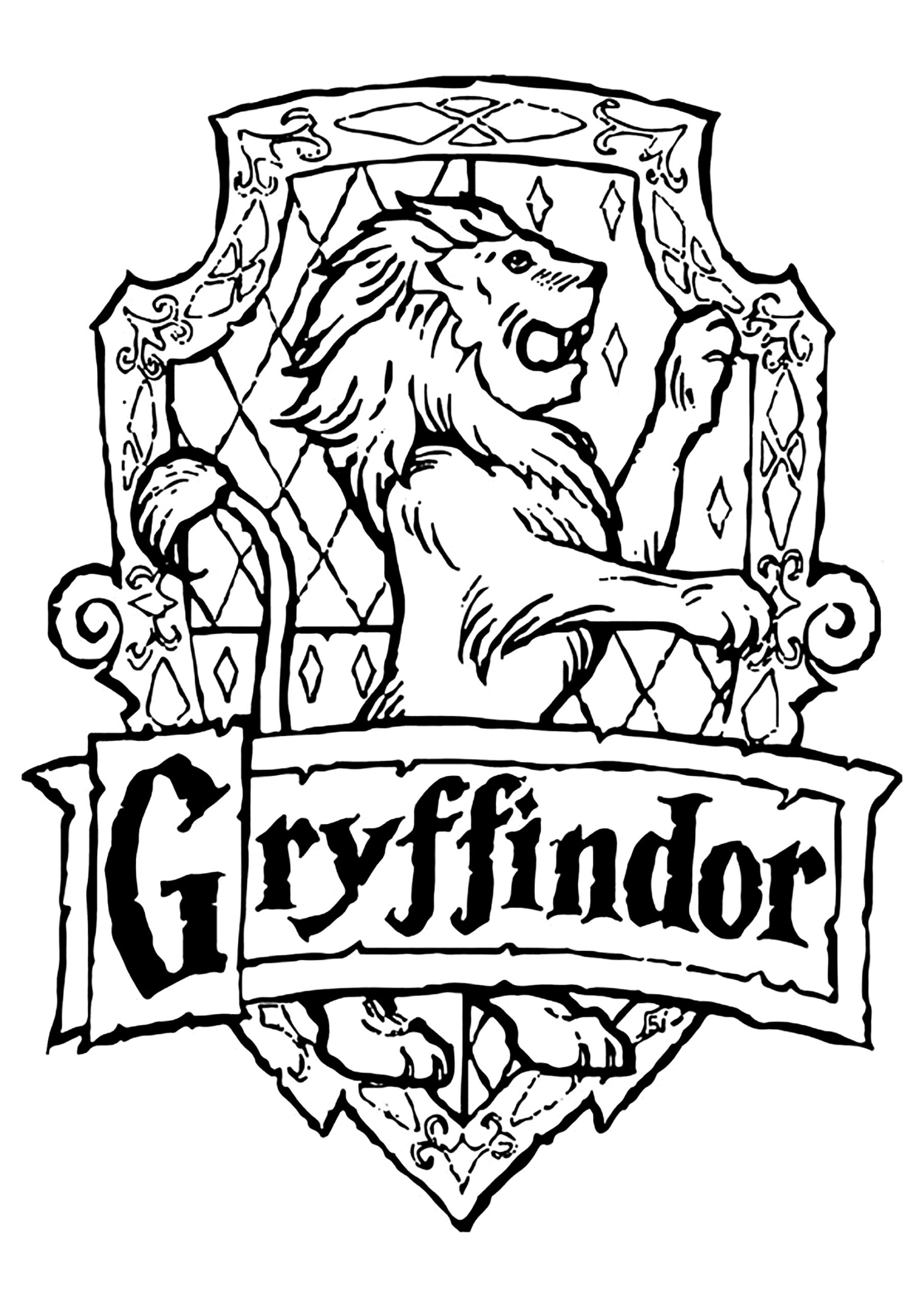 Gryffindor Logo Harry Potter Coloring Pages For Kids