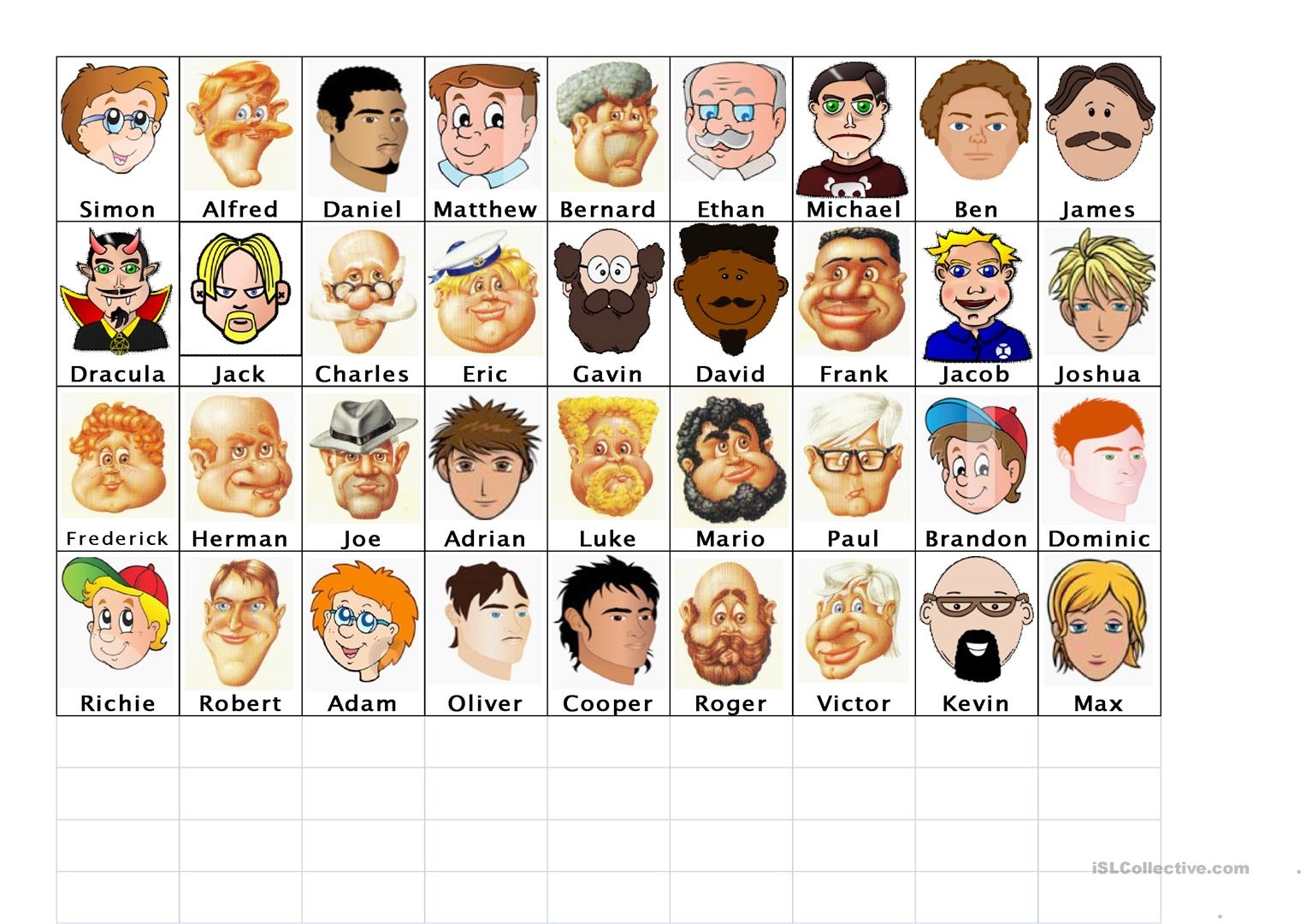 Guess Who Cards Printable