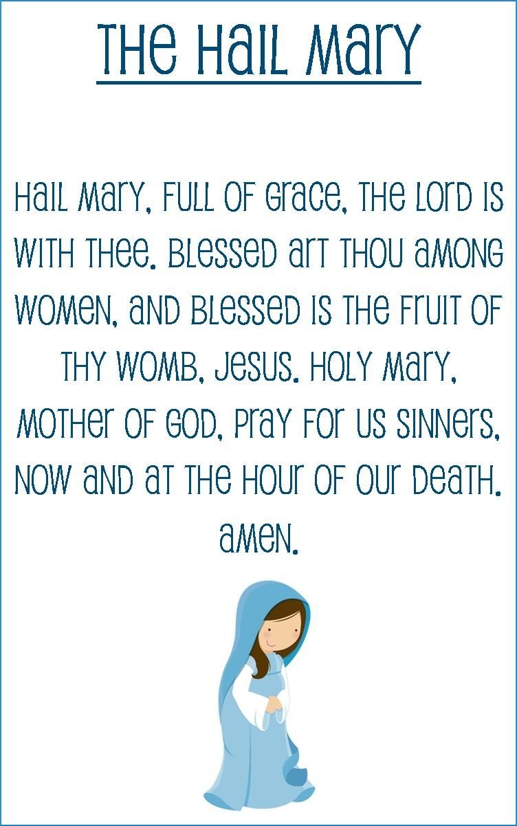 Hail Mary Prayer Card Printable Henry L Hatch