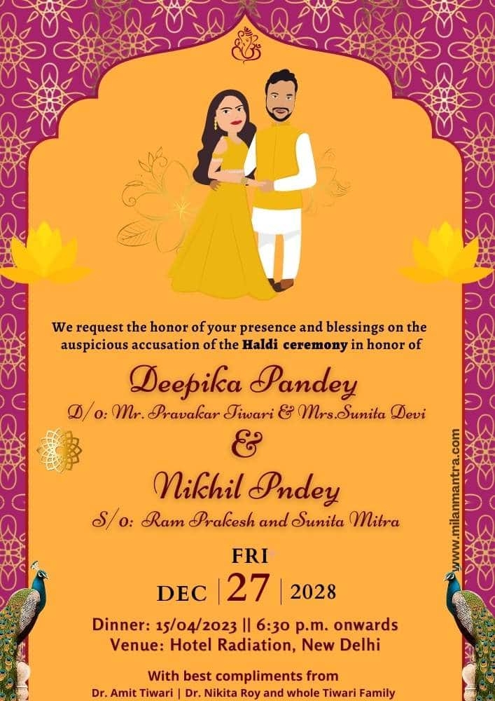 Haldi Ceremony Invitation Card Template Infoupdate