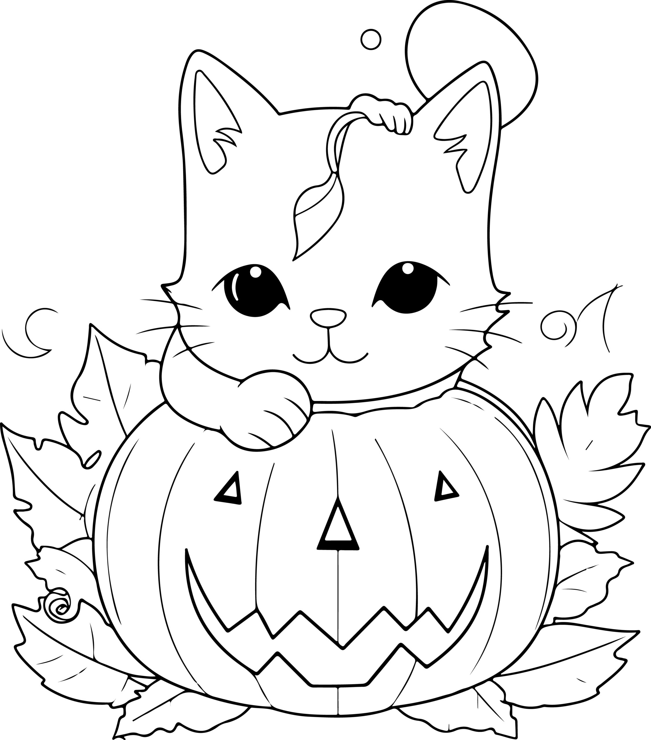 Halloween Coloring Book Beautiful Cat Coloring Pages Cute Cats Ghosts 