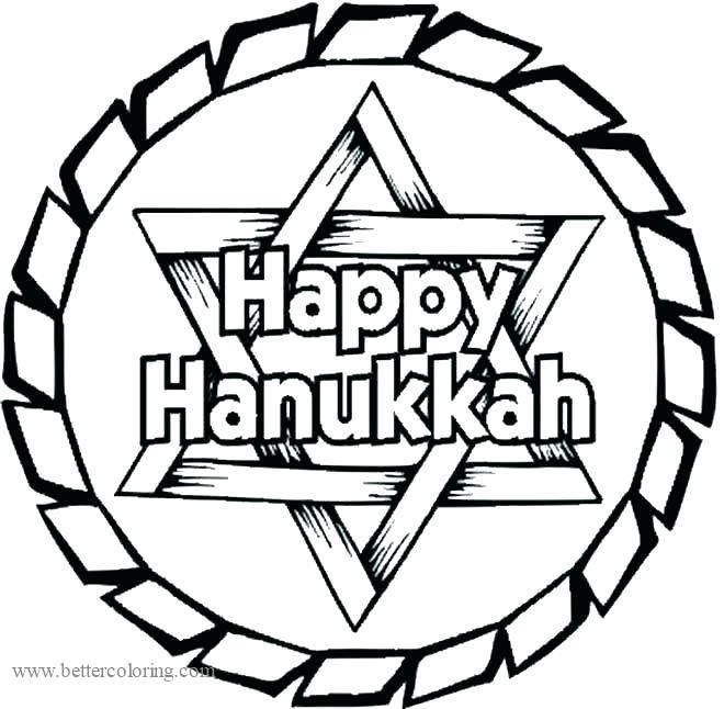 Hanukkah Symbol Coloring Pages Free Printable Coloring Pages