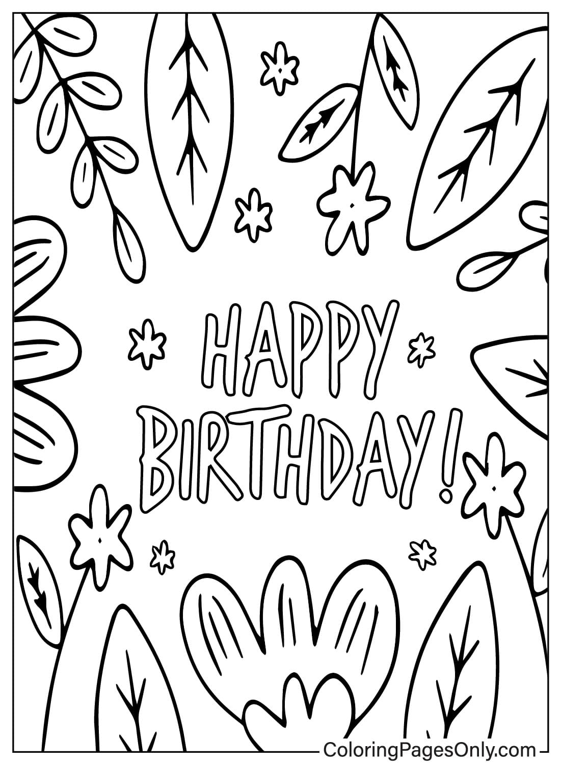 Happy Birthday Card Coloring Page Free Printable Coloring Pages