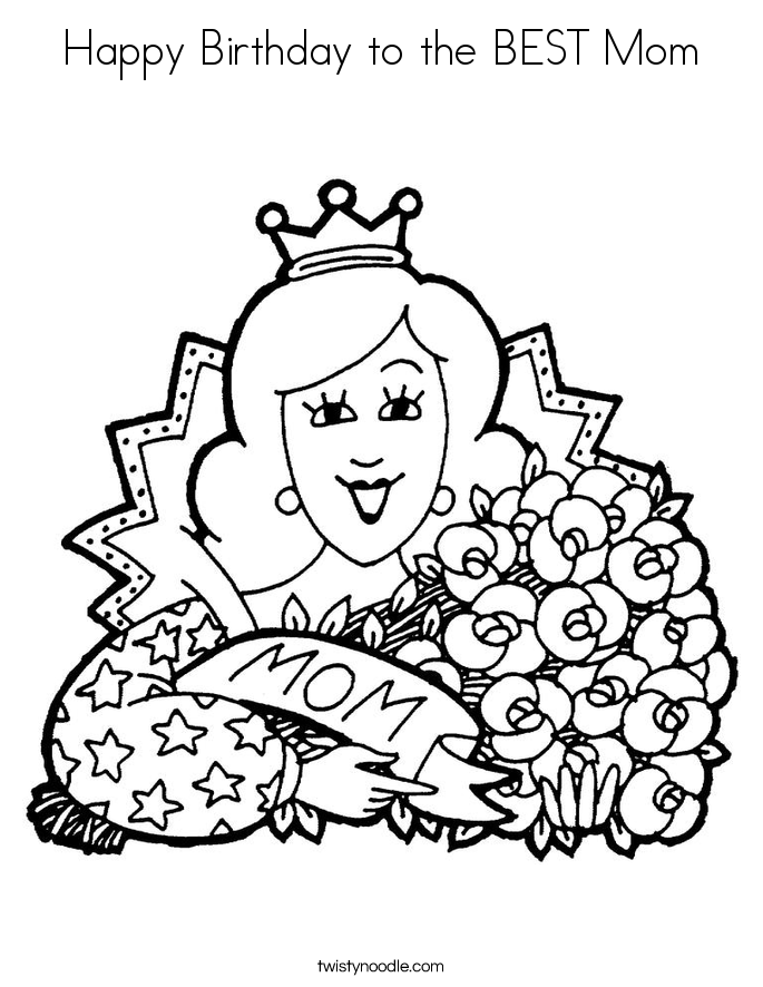 Coloring Pages Happy Birthday Mom