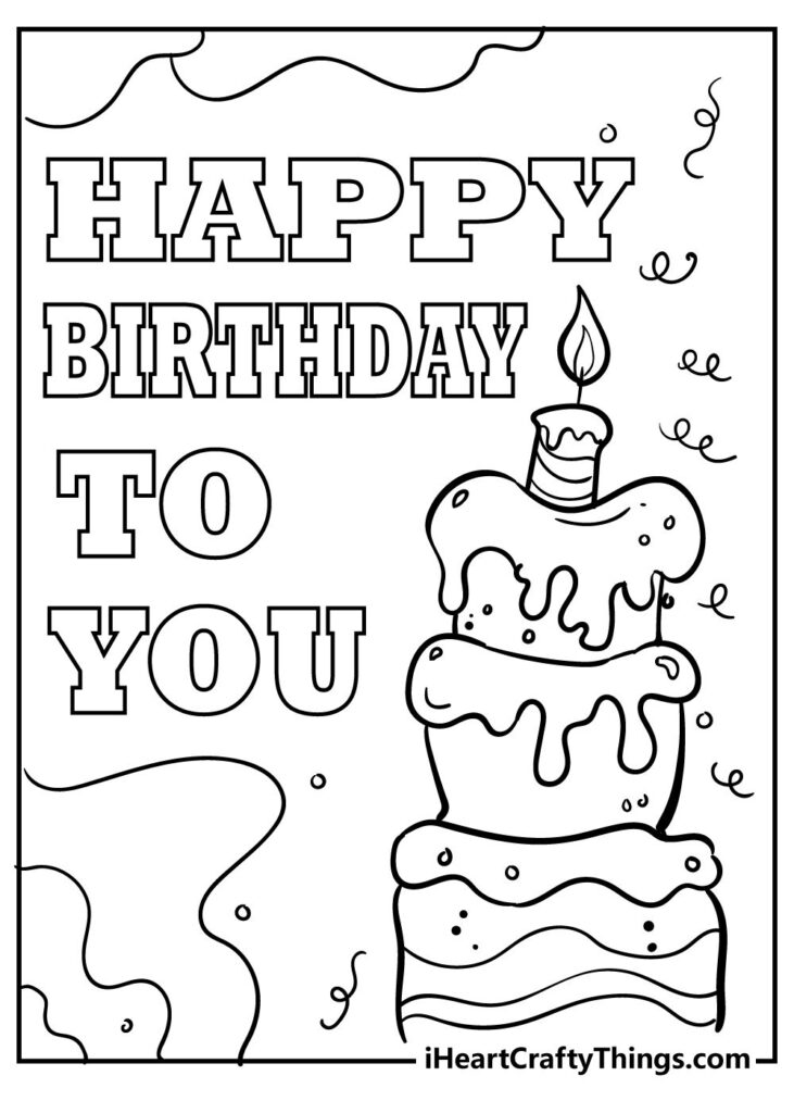 Happy Birthday Coloring Pages Happy Birthday Coloring Pages Birthday