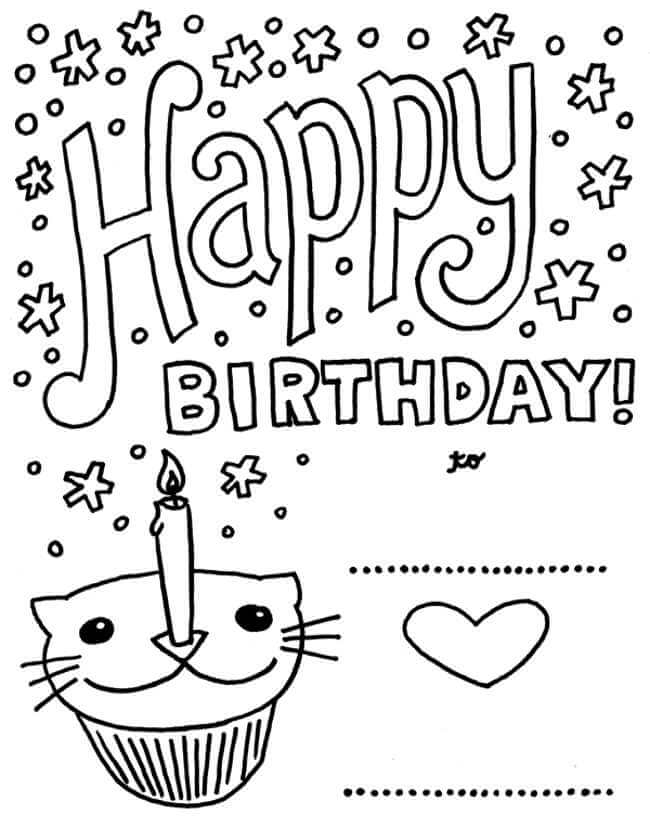 Happy Birthday Coloring Pages Printable Coloring Pages FREE