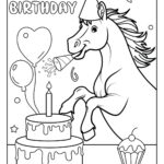 Happy Birthday Horse Coloring Pages Free Printable PDFs WakeTheKids