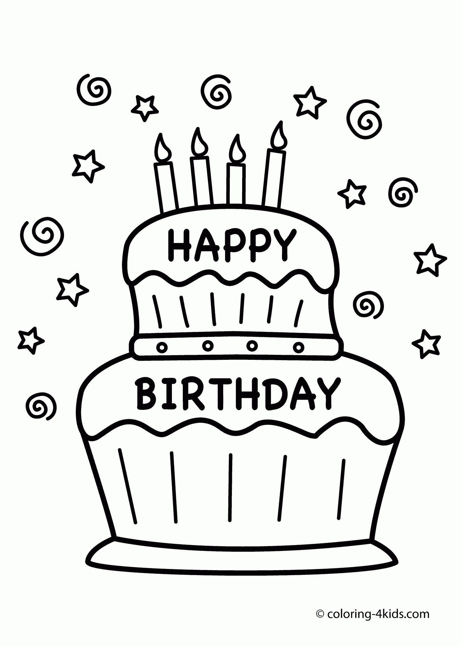 printable coloring birthday cards free pdf