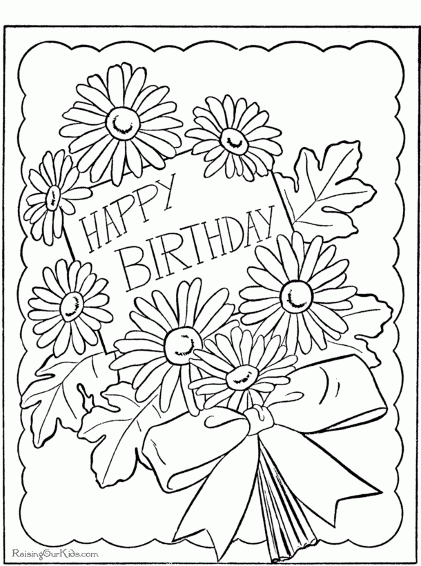 Happy Birthday Page To Print And Color