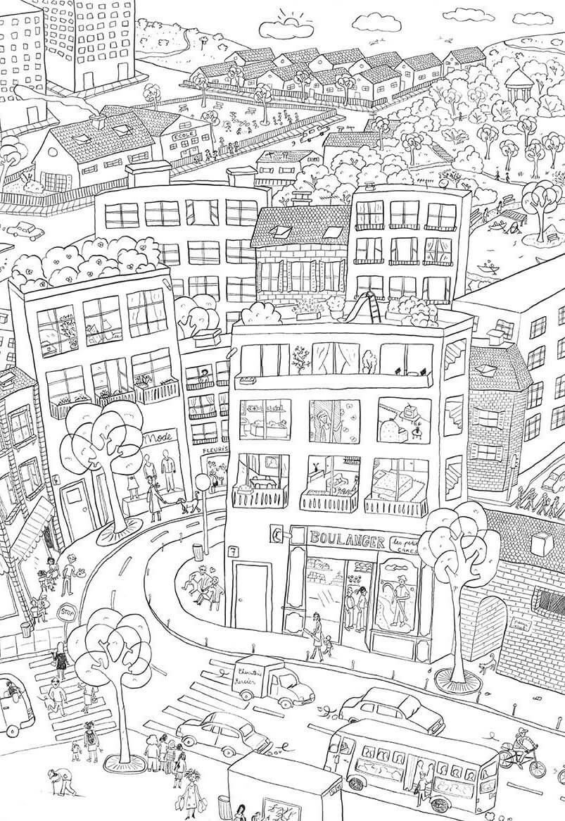 Happy City Coloring Page Free Printable Coloring Pages For Kids