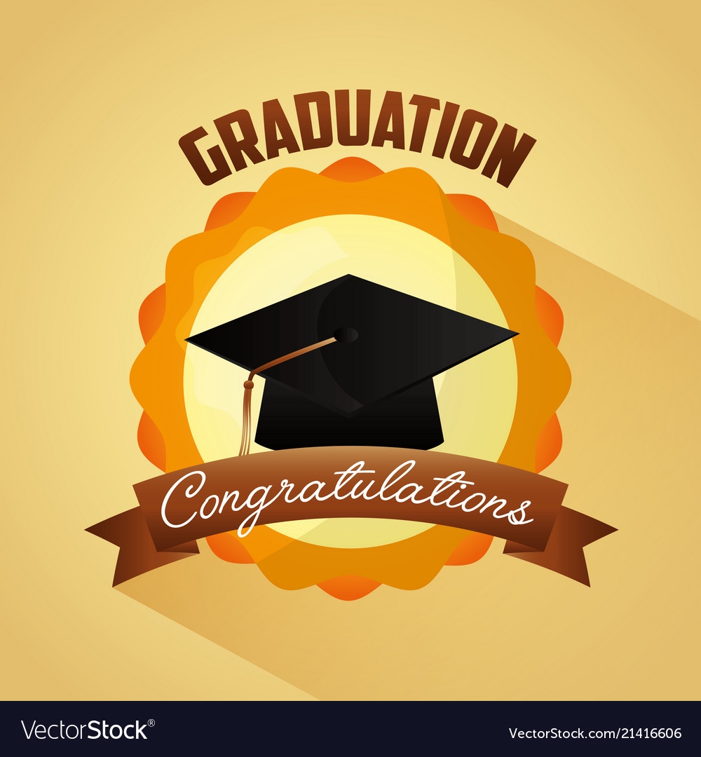 Happy Graduation Congratulation Template Card Premium Vector