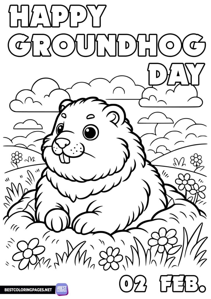 free groundhog day coloring pages