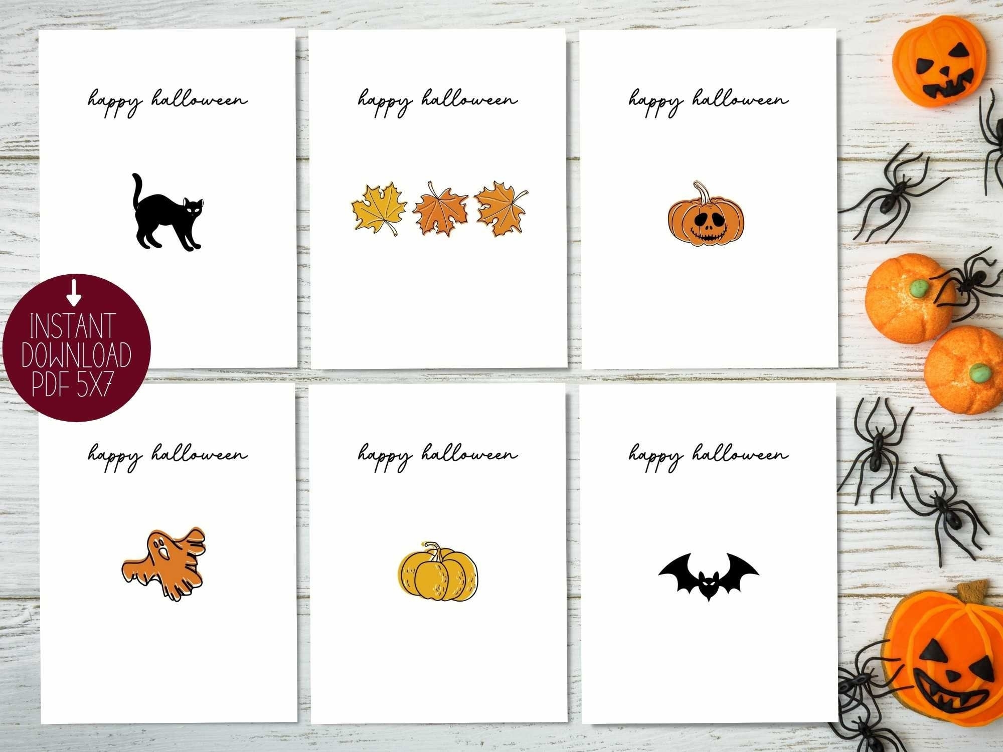 Happy Halloween Cards PRINTABLE Etsy Worksheets Library