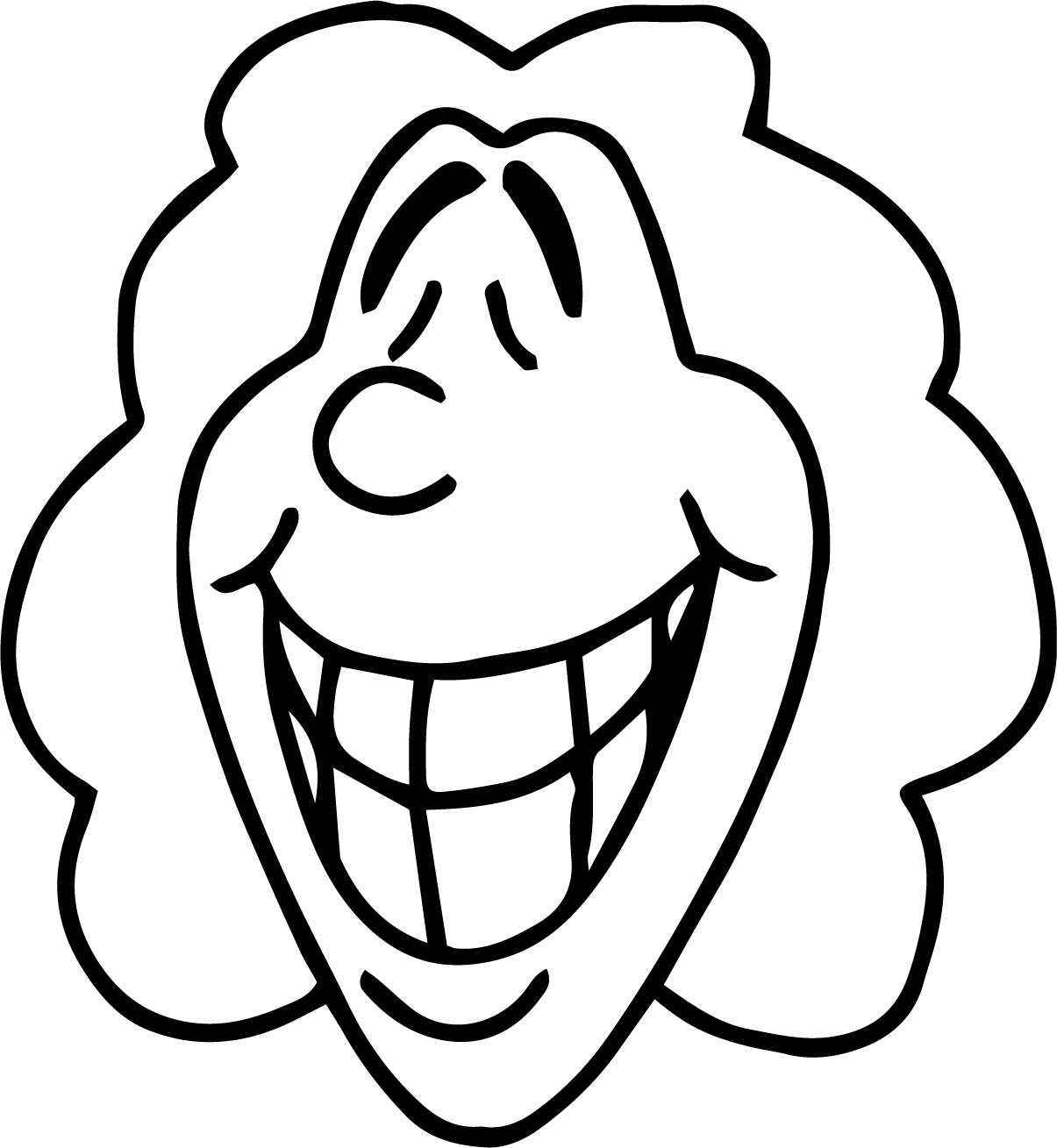 Happy Long Hair Face Coloring Page Wecoloringpage